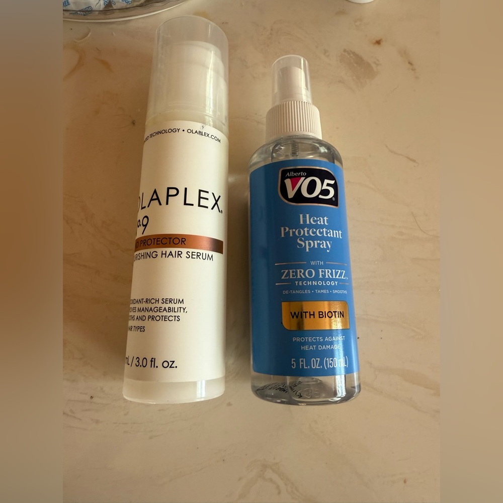 Olaplex Hair Serum and Alberto VO5 Heat Protectant Spray Set